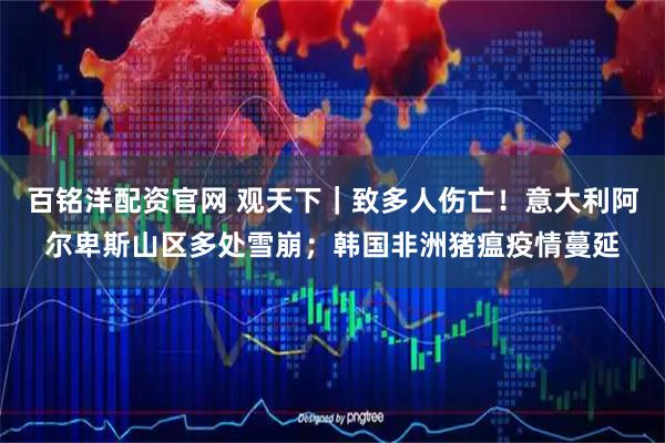 百铭洋配资官网 观天下｜致多人伤亡！意大利阿尔卑斯山区多处雪崩；韩国非洲猪瘟疫情蔓延