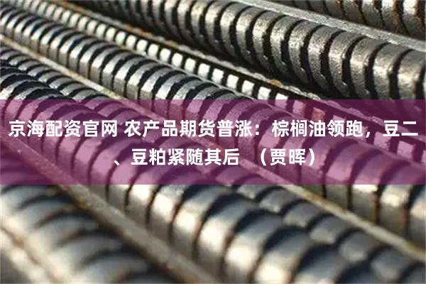 京海配资官网 农产品期货普涨：棕榈油领跑，豆二、豆粕紧随其后  （贾晖）